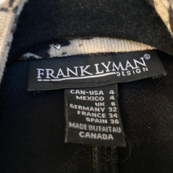Frank Lyman Black and Leopard Print with Gold Studs Jacket SIze 4 (Pre Owned) - Picture 9 of 9